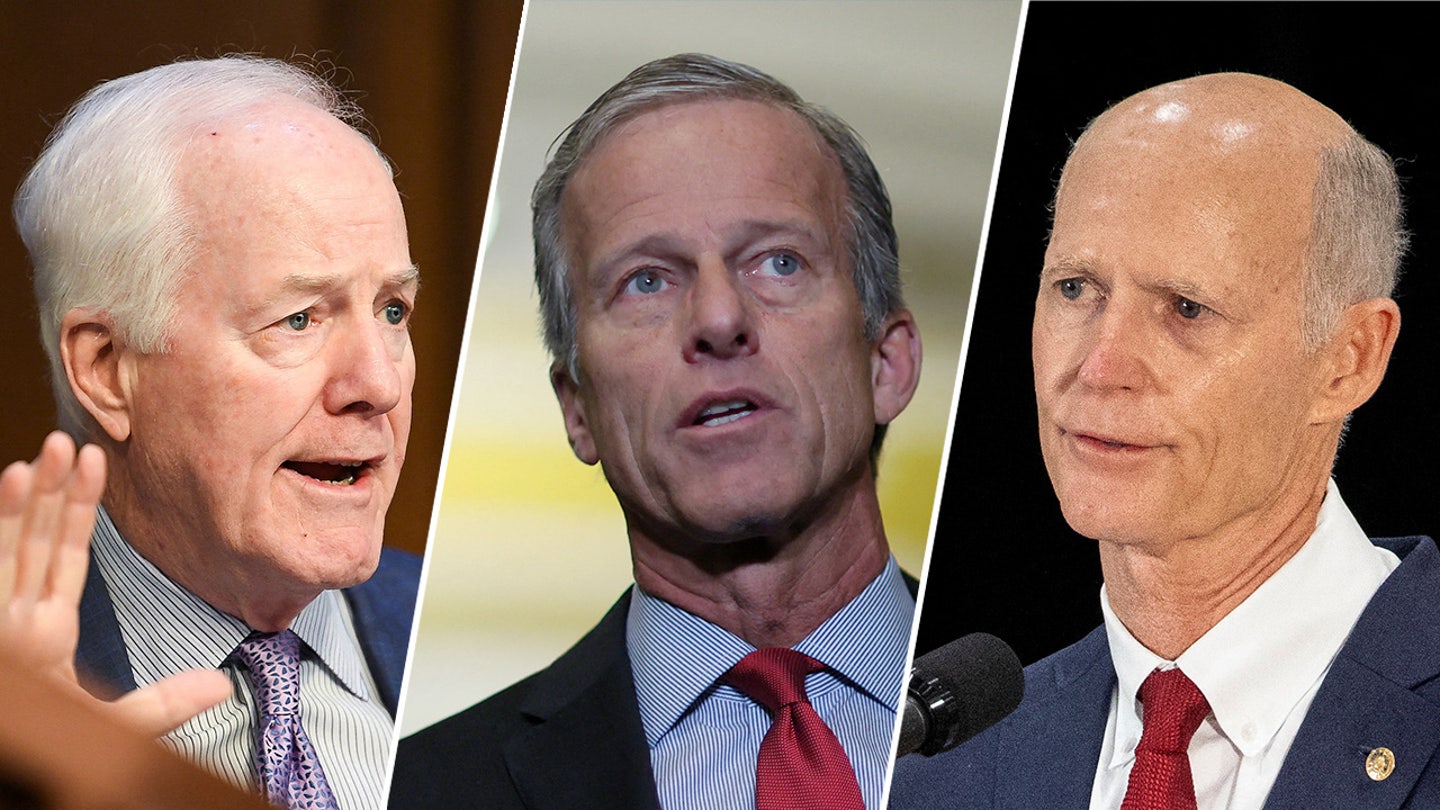 rickscott-johnthune-johncornyn تيد كروز يقف خلف ريك سكوت للزعيم، في ضربة لزميله جون كورنين من تكساس