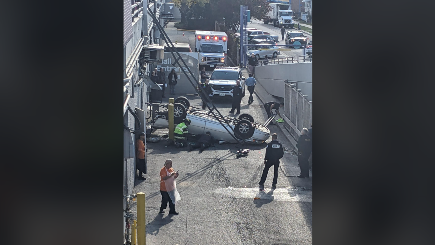 Driver Miraculously Survives Plunge Off Mall Parking Deck