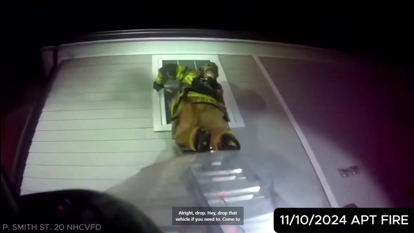 Hero Firefighter Rescues Toddler From Blazing Apartment in Dramatic Video