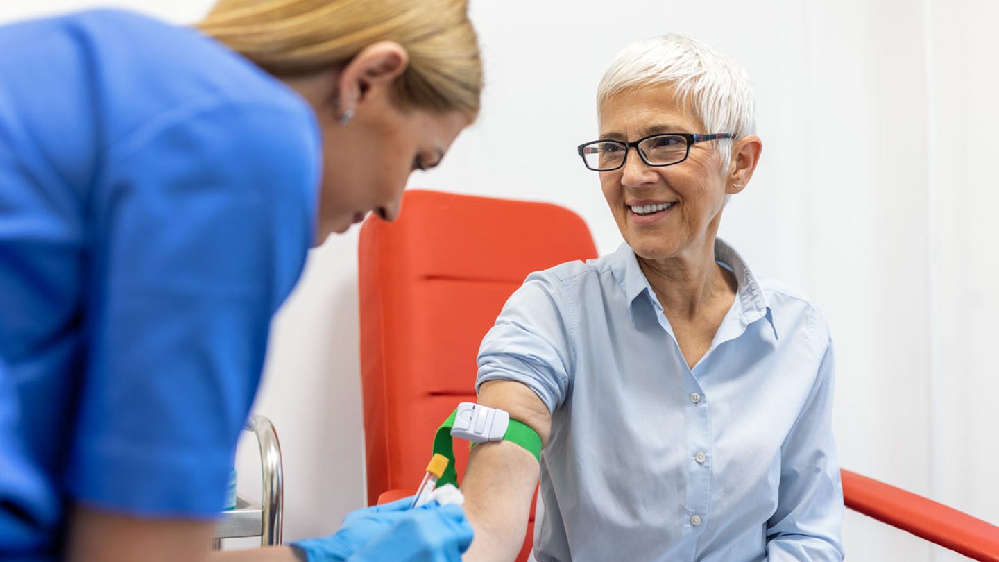 woman blood test