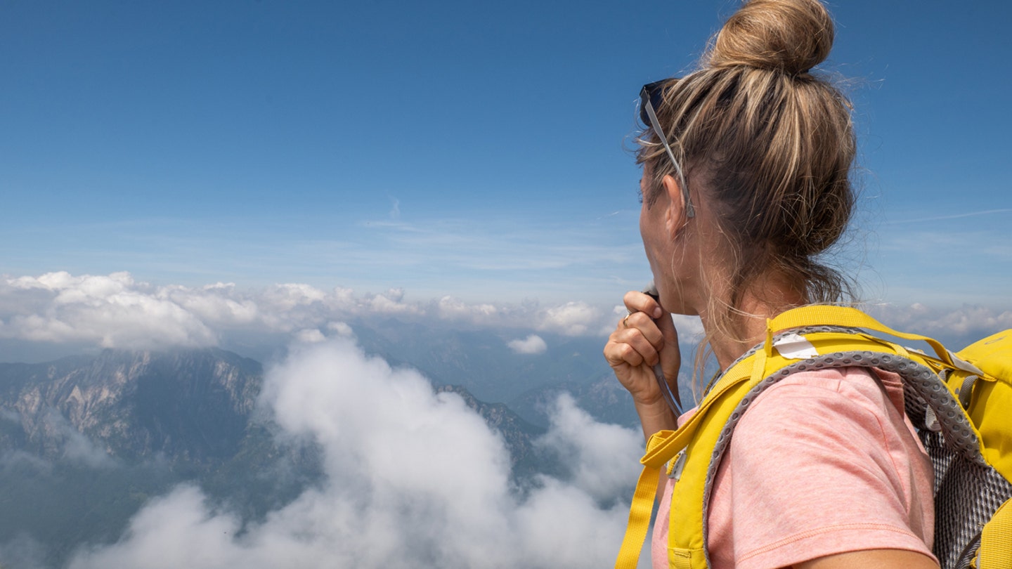 woman hydration pack