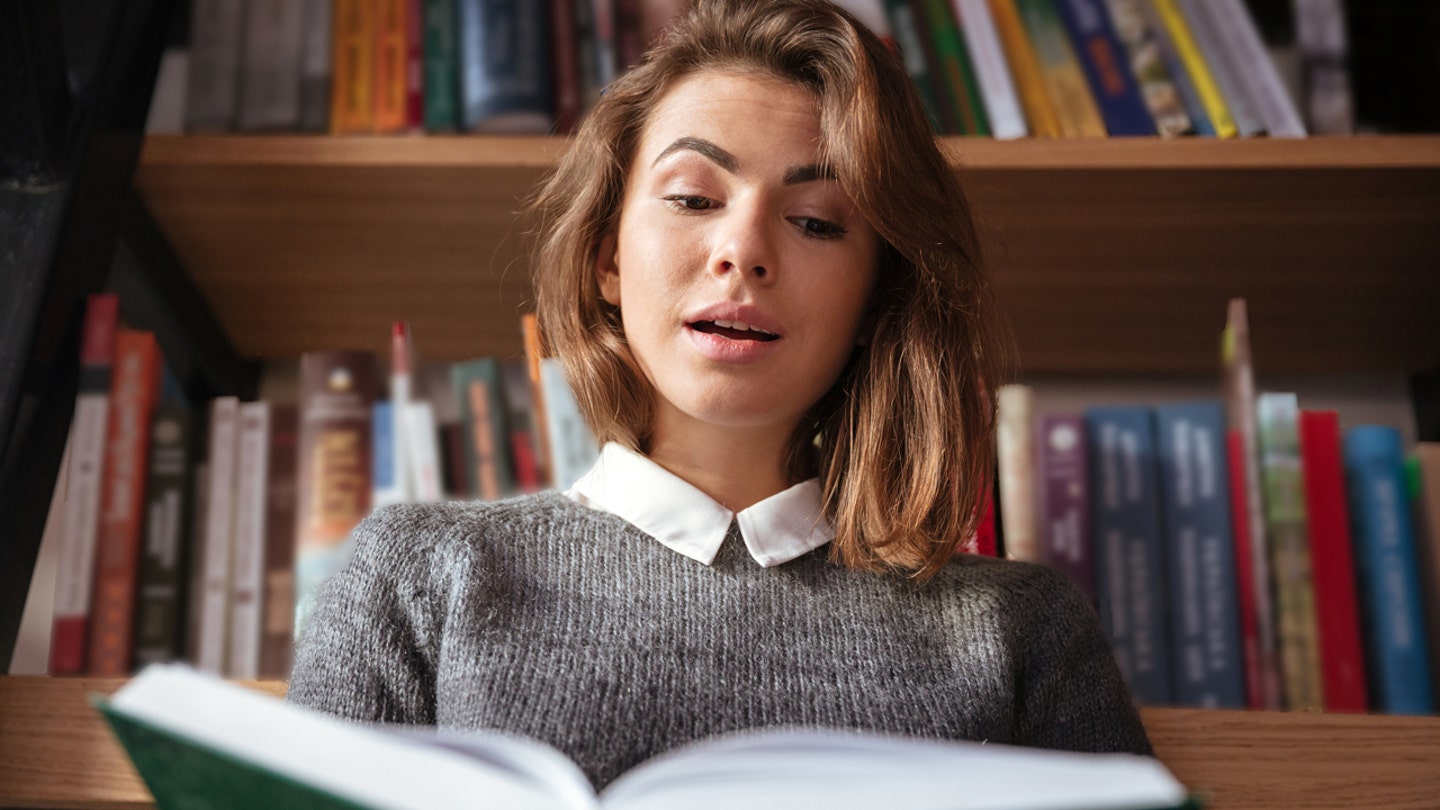 woman library