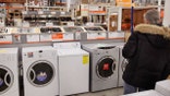 CHICAGO - JANUARY 22: General Electric Co. (GE) clothes washers and dryers are offered for sale at a Home Depot store January 22, 2010 in Chicago, Illinois. Today GE posted a 19% slump in fourth-quarter earnings, but still beat Wall Street expectations. (Photo by Scott Olson/Getty Images)