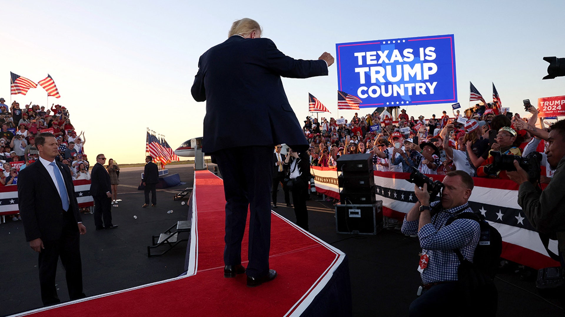 President Donald Trump attends the first rally for his re-election campaign at Waco Regional Airport