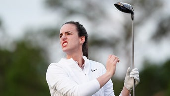 WNBA star Caitlin Clark shanks tee shot at event with pro golfers - Fox News