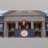 Democratic presidential nominee Vice President Kamala Harris delivers remarks conceding 2024 U.S. presidential election to President-elect Donald Trump