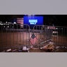 A flag is left at the event held by Democratic presidential nominee Vice President Kamala Harris during Election Night at Howard University