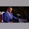 Harris campaign co-chair Cedric Richmond addresses attendees at the event held by Democratic presidential nominee Kamala Harris during Election Night