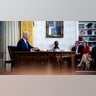 President Joe Biden, accompanied by his son Hunter Biden, Hunter's daughter Finnegan Biden, speaks during an address to the nation about his decision not to seek reelection