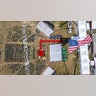 A drone view during the police investigation into gunfire at a campaign rally of Republican presidential candidate and former President Donald Trump