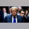 Former President Donald Trump and Todd Blanche, attorney for former President Donald Trump, after the verdict was read at Manhattan criminal court