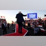 President Donald Trump attends the first rally for his re-election campaign at Waco Regional Airport