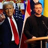 Elon Musk, left, Donald Trump, center, Volodymyr Zelenskyy, right