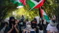 Protestors gather at the gates of Columbia University in support of student protesters who barricaded themselves in Hamilton Hall, despite orders from university officials to disband or face suspension, during the ongoing conflict between Israel and the Palestinian Islamist group Hamas, in New York City on April 30, 2024. - Fox News