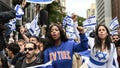 On the opposite side of a pro-Palestinian protest area, a group of pro-Israel demonstrators gathered, holding Israeli flags held in front of the Consulate General of Israel in New York City. - Fox News