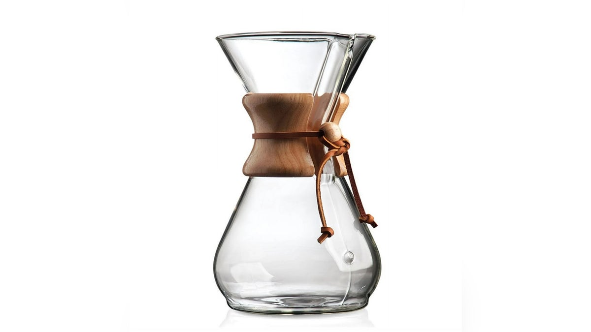 A pour-over coffee maker provides a hands-on brewing experience.