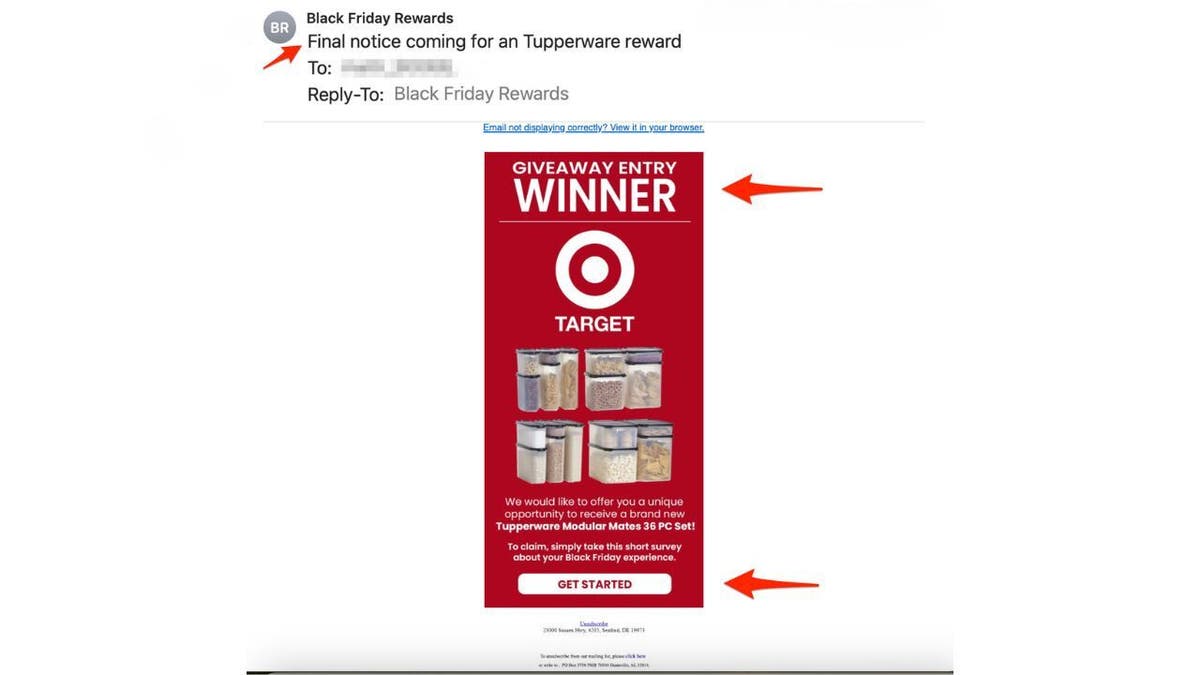 fake target email