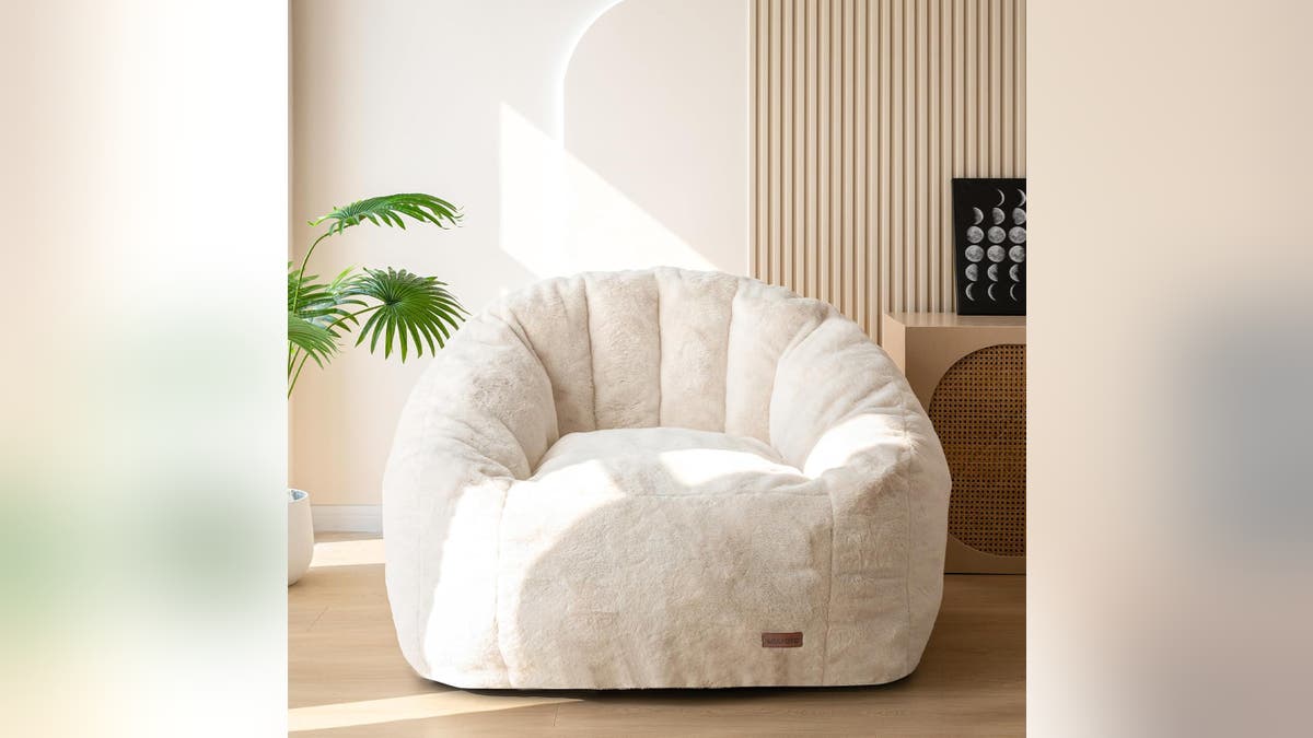 A cozy, plush chair, ideal for reading.?