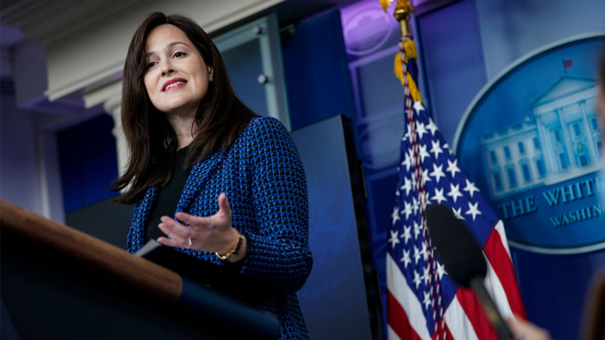 Ann Neuberger speaks at a White House press briefing