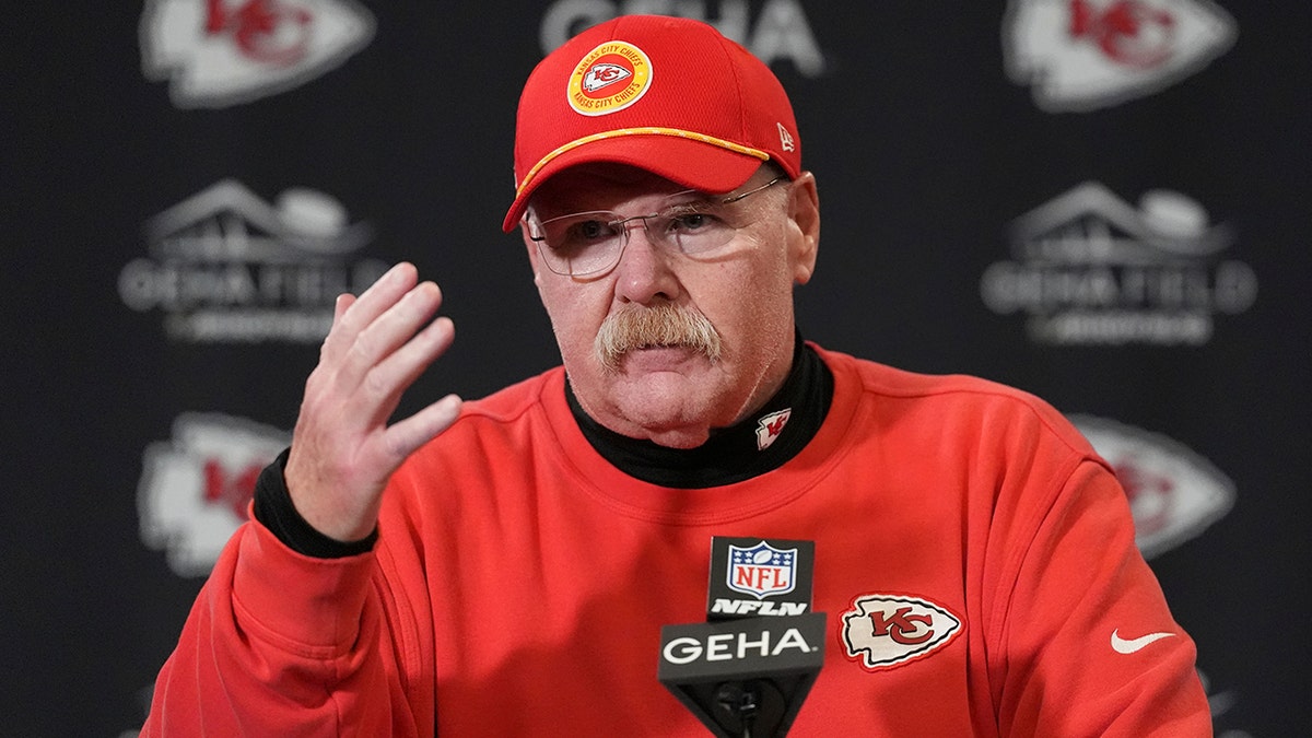 Andy Reid speaks to reporters