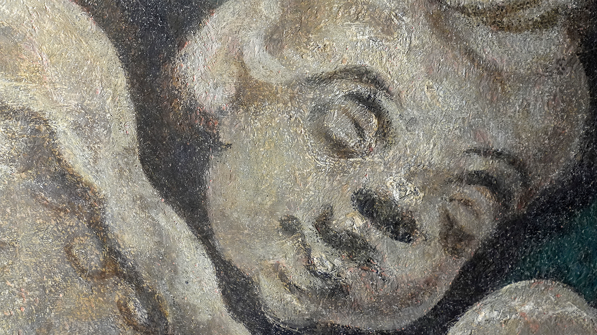 A nearly 300-year-old painted angel