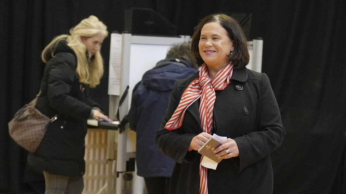 The leader of Sinn Fein votes