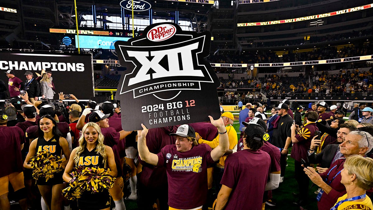 Arizona State football players celebrate