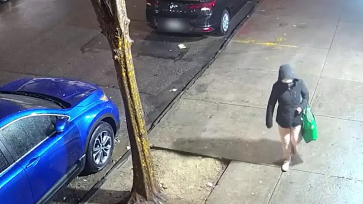 An unknown suspect is shown on a sidewalk in the Bronx.