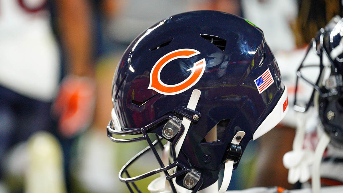 General view of a Bears helmet 