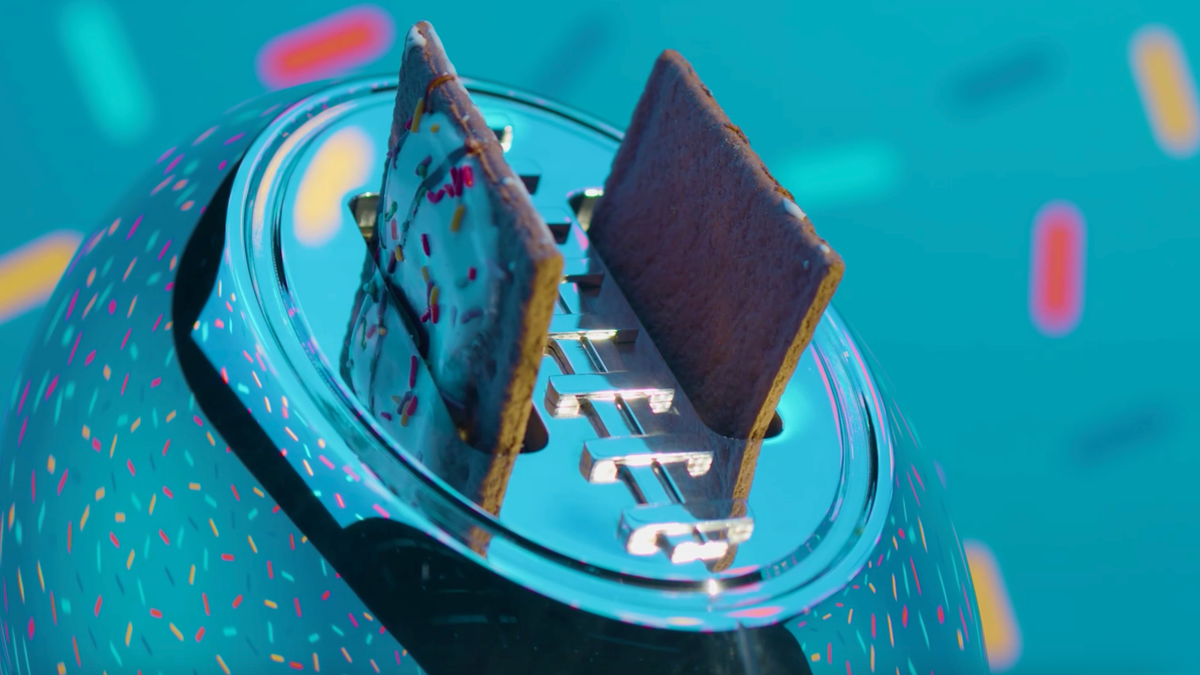 Two Pop-Tarts are shown in the toaster component of the Pop-Tarts Bowl trophy.