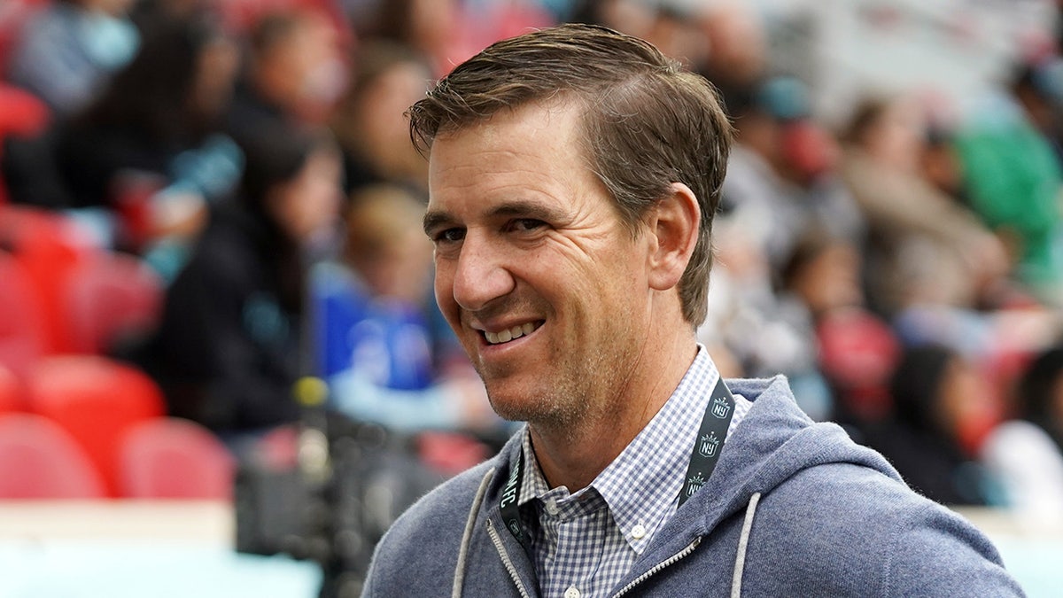 Eli Manning smiles