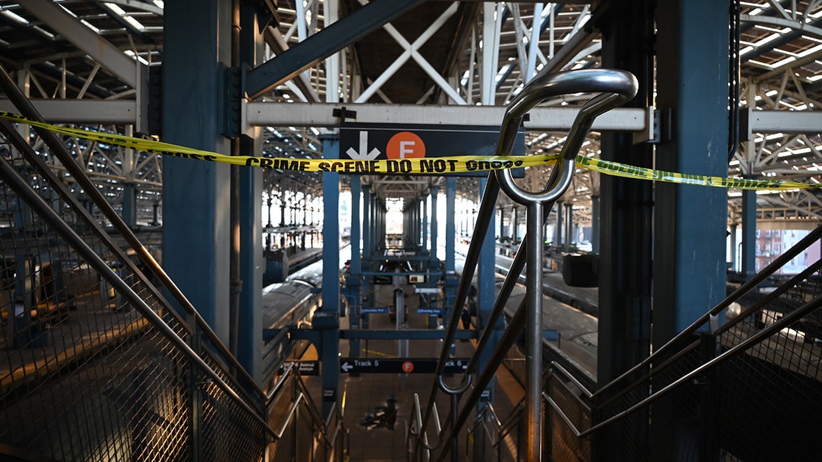 Police investigate at Stilwell Avenue station in Coney Island, Brooklyn