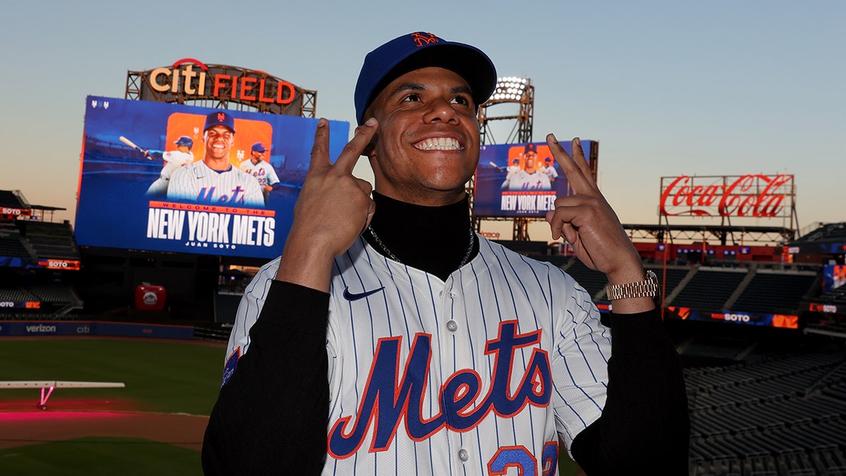 Juan Soto sonríe en Citi Field