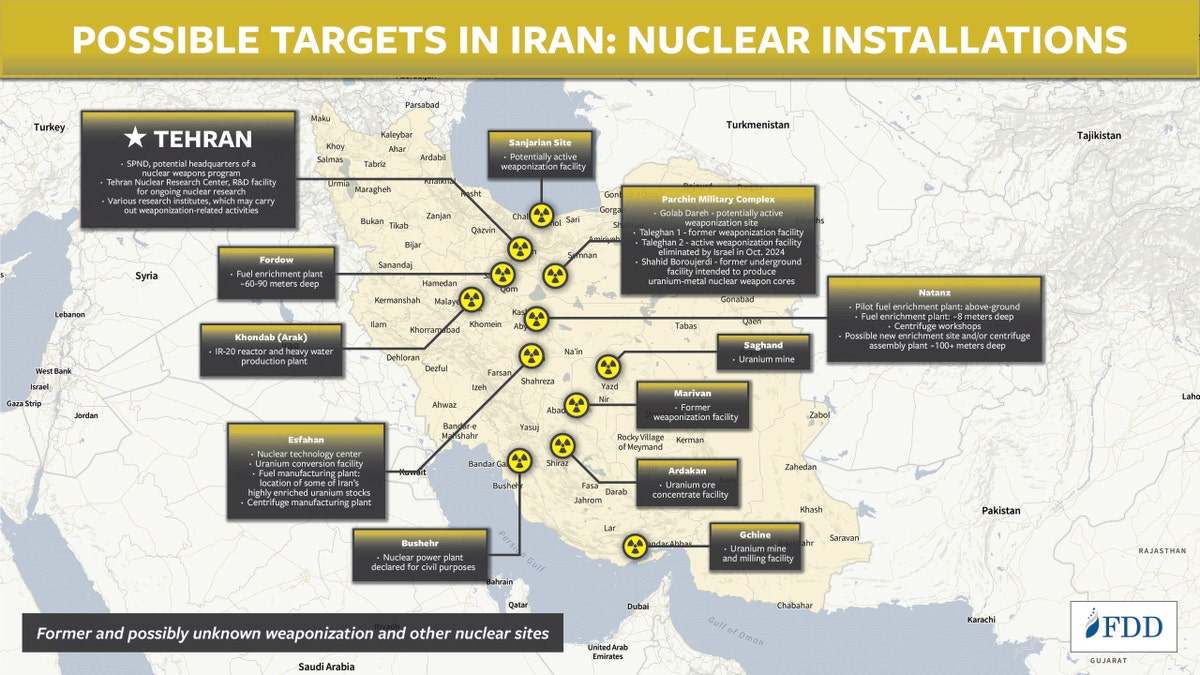 La Fundación para la Defensa de las Democracias (FDD) ha analizado dónde se encuentra la infraestructura nuclear de Irán mientras Israel medita un ataque de represalia. (Imagen facilitada por la Fundación para la Defensa de las Democracias)