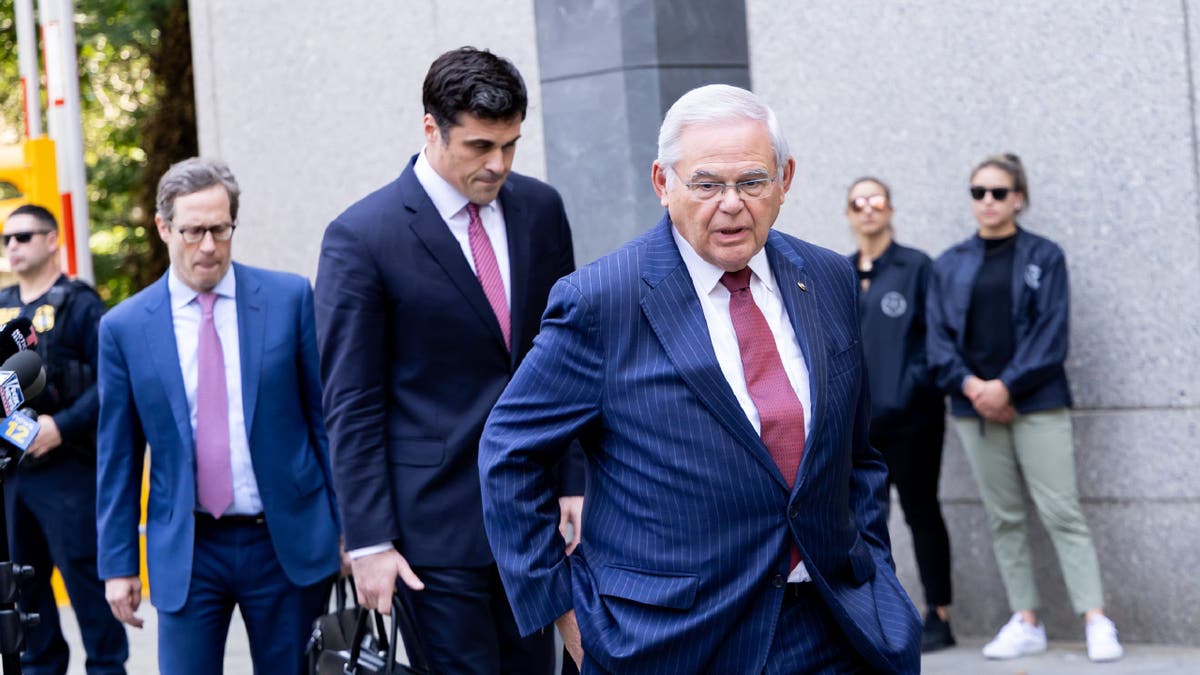 Menendez leaves federal court in New York City