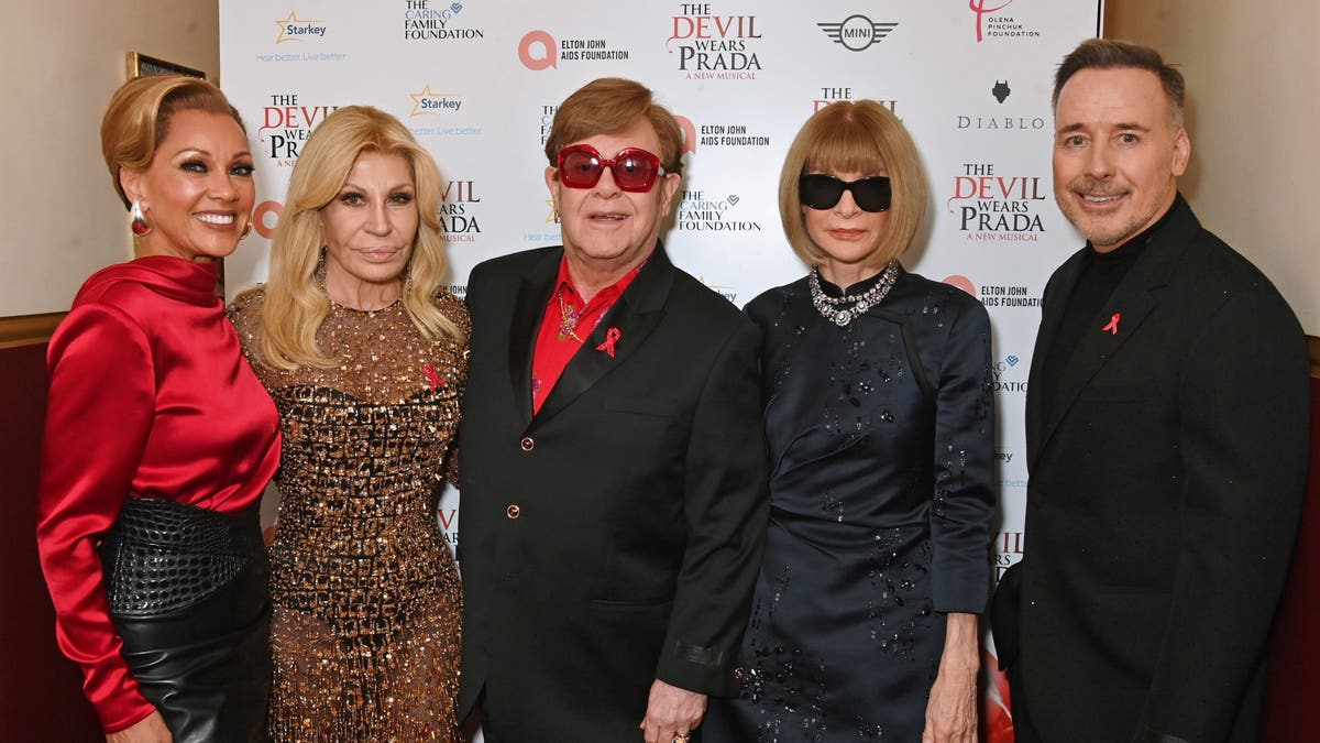 Vanessa Williams, Donatella Versace, Sir Elton John, Dame Anna Wintour and David Furnish attended. "the devil wears prada musical" Charity gala night in support of Elton John AIDS Foundation