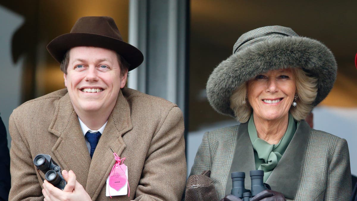 Queen Camilla and Thomas Parker Bowles watch the game