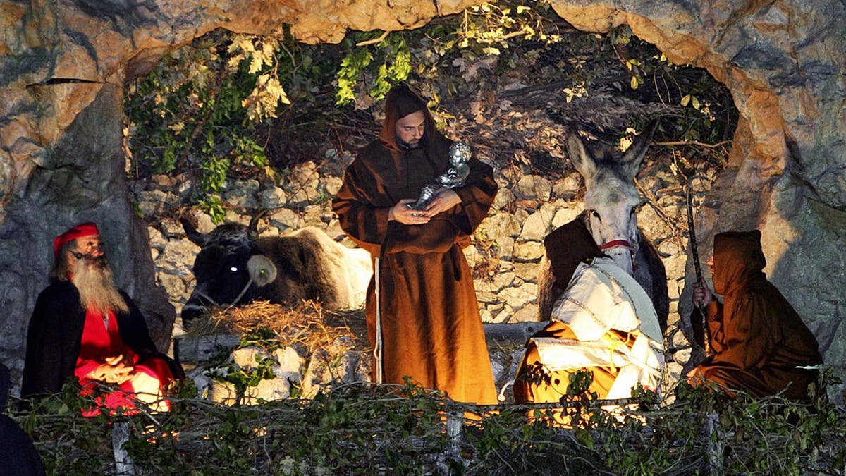 A Greccio citizen, dressed as St. Francis