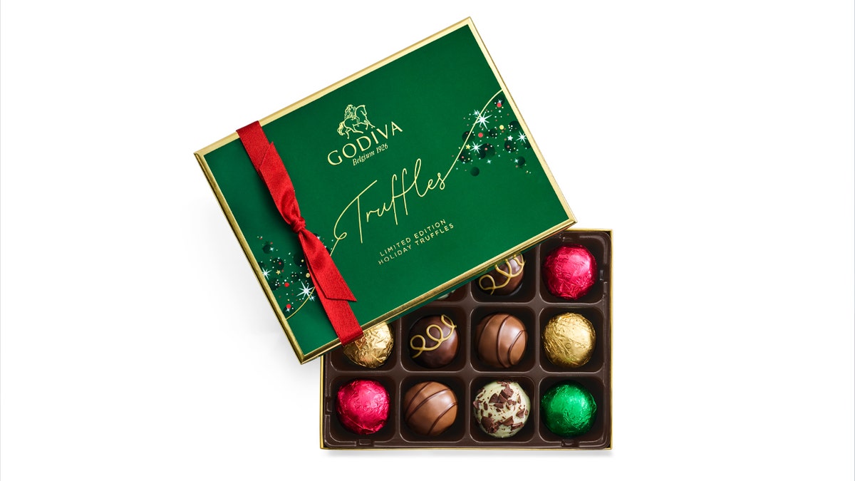 caja de trufas godiva holiday