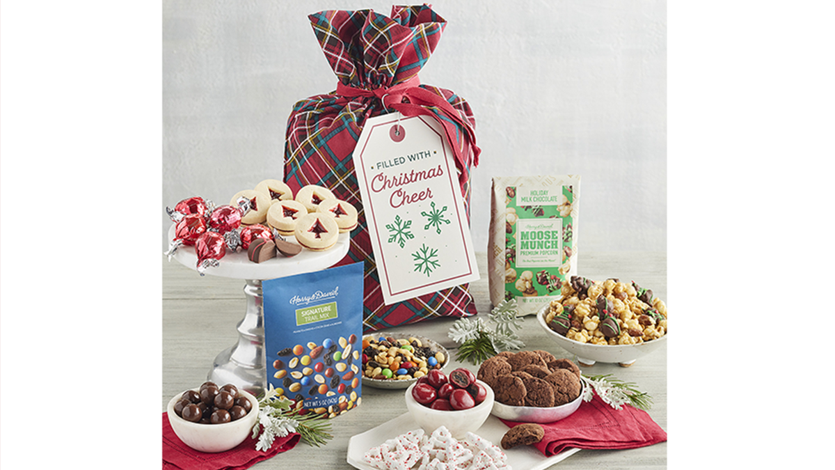 This "Santa Sack" is packed with sweet treats from cookies to pretzels. 