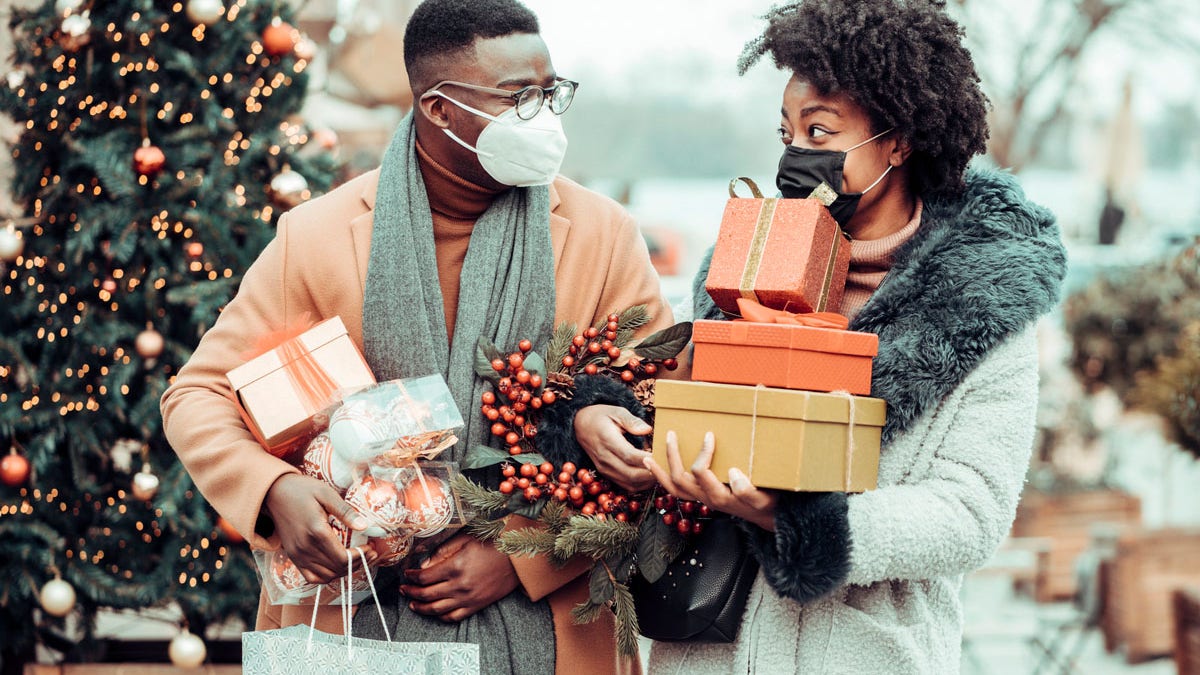 Holiday shopping in masks