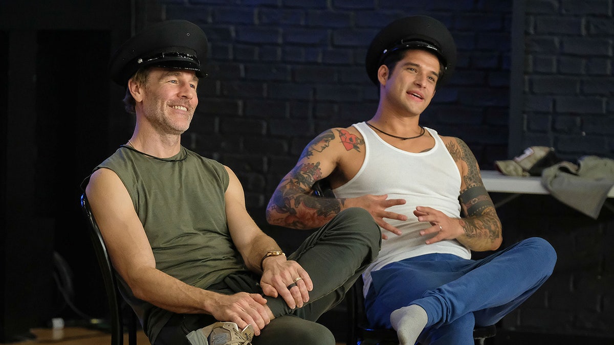 James Van Der Beek and Tyler Posey in rehearsals for "The Real Full Monty."