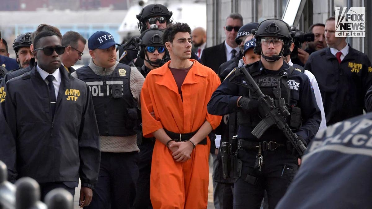 Luigi Mangione is escorted by NYPD into a van after being extradited from Pennsylvania for the murder of United Healthcare CEO, Brian Thompson.