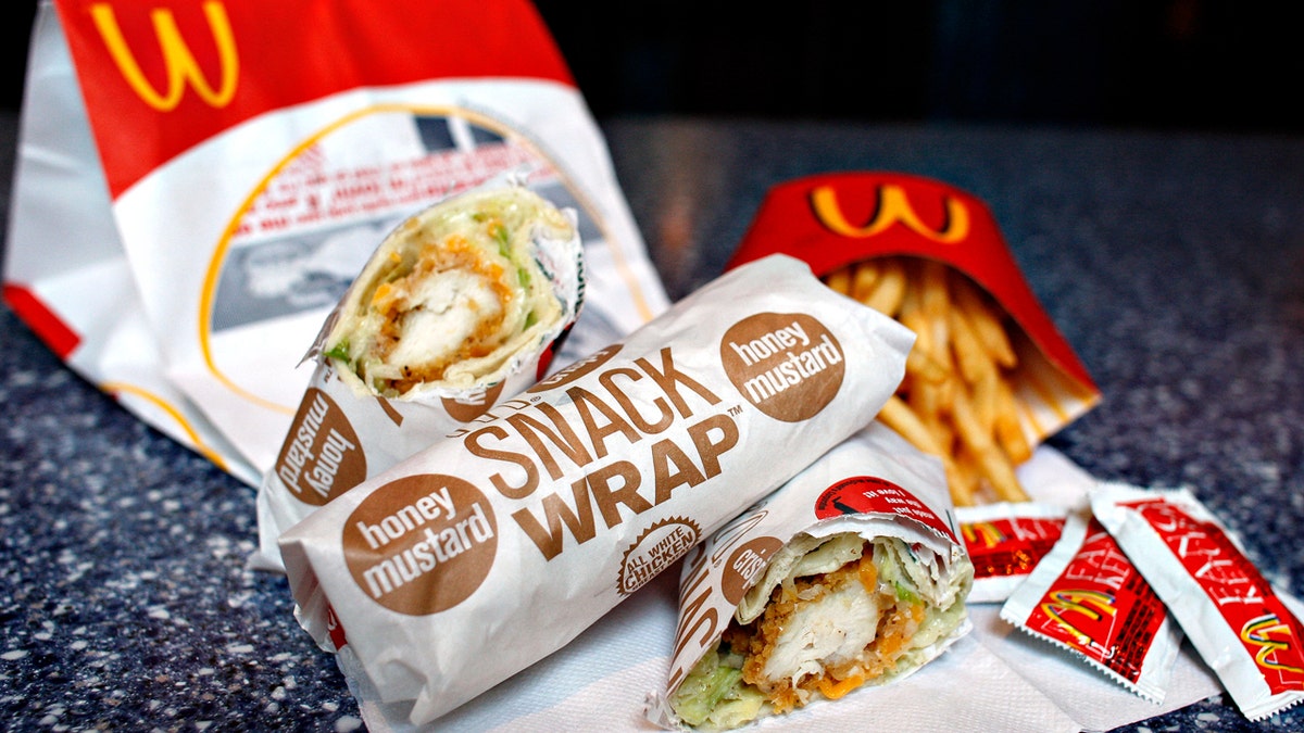 A chicken Snack Wrap combo meal is seen at a McDonald's restaurant in New York, Friday, June 8, 2007.