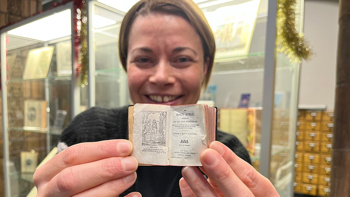 mini bible on display in UK