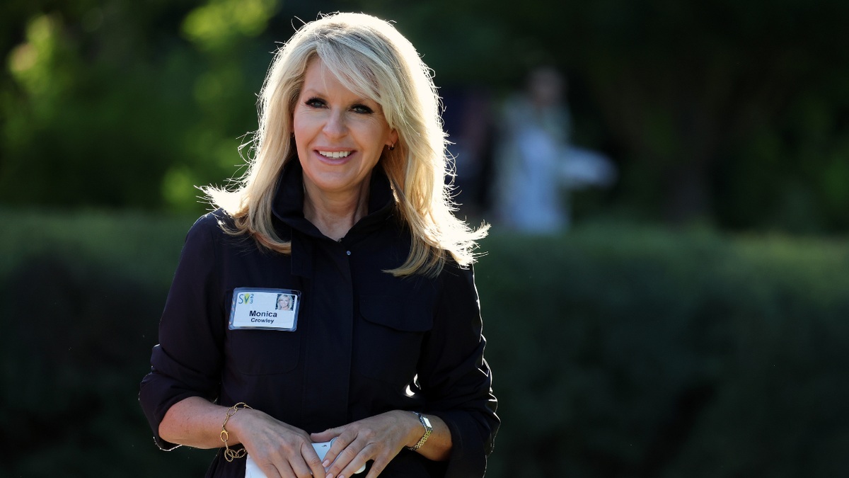 Monica Crowley, former U.S. Assistant Secretary of the Treasury for Public Affairs, walks to a morning session at the Allen &amp; Company Sun Valley Conference on July 12, 2023, in Sun Valley, Idaho.