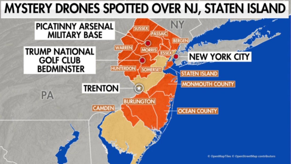 New Jersey drone targeting map