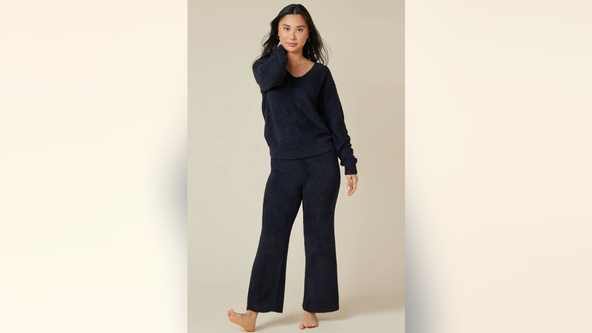 You can still mark the occasion in glamour even while wearing cozy loungewear.