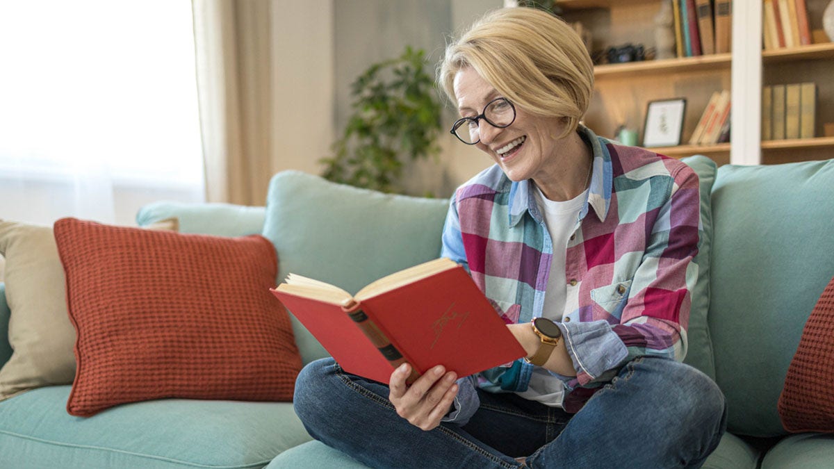 Older woman reading