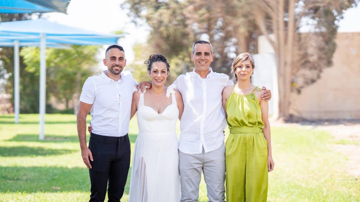 Omir pictured with family members from Left to Right his brother-in-law Moshe Emilio Lavi, his wife Lishay Lavi Miran, Omri Miran, and his sister-in-law Michal Lavi.